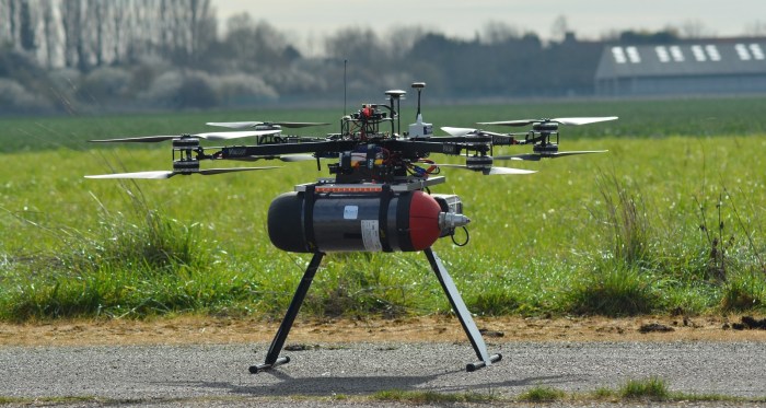 Drone with hydrogen fuel cell has 2 hour flight time